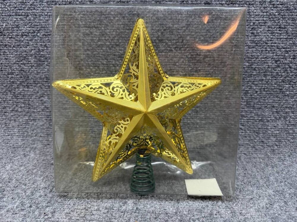 2001 Target Gold Star Tree Topper Metal Filigree Christmas